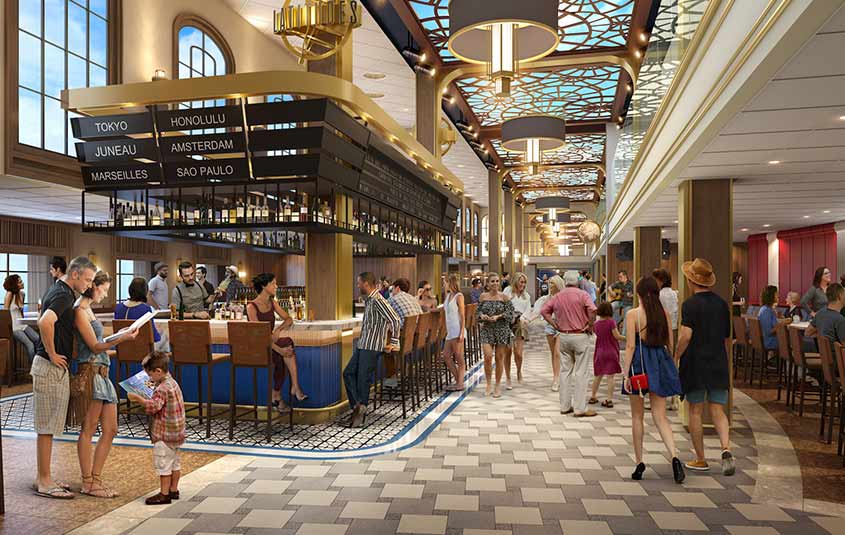 Carnival Celebration’s new zone, The Gateway, offers entertainment, dining and shopping